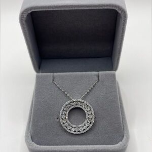 1.00 CT Lab Diamond Round Silver Necklace